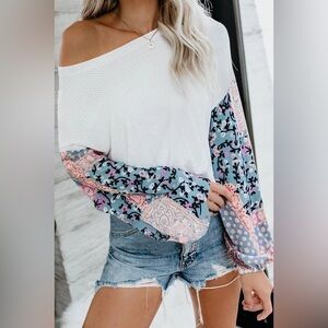 BRIGHTER DAYS PRINTED LONG SLEEVE TOP 2XL EUC